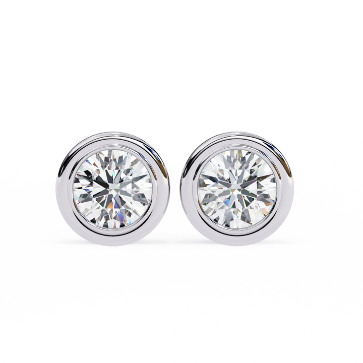  Diamond Earring, Full Bezel Earring