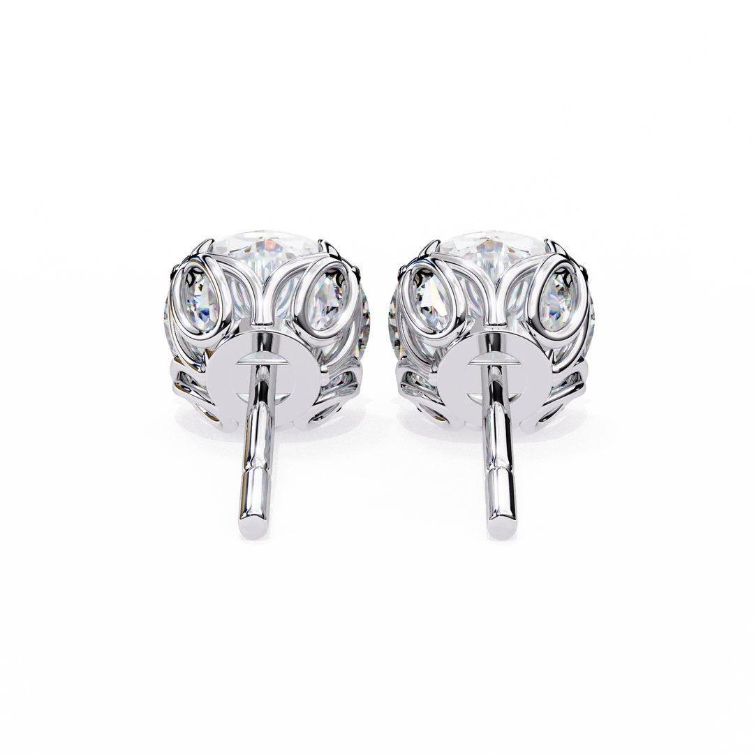 Round Diamond Stud Earrings