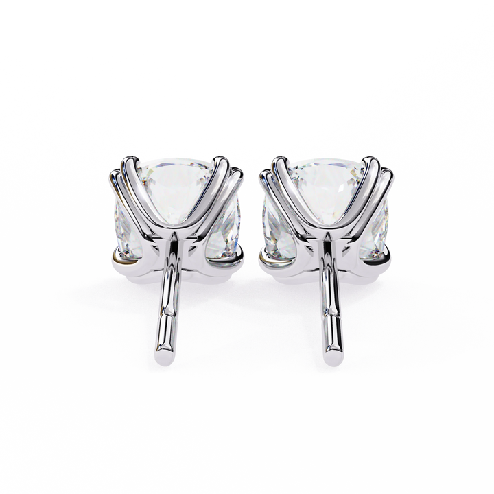 Classic Cushion Claw Prong Stud Earring