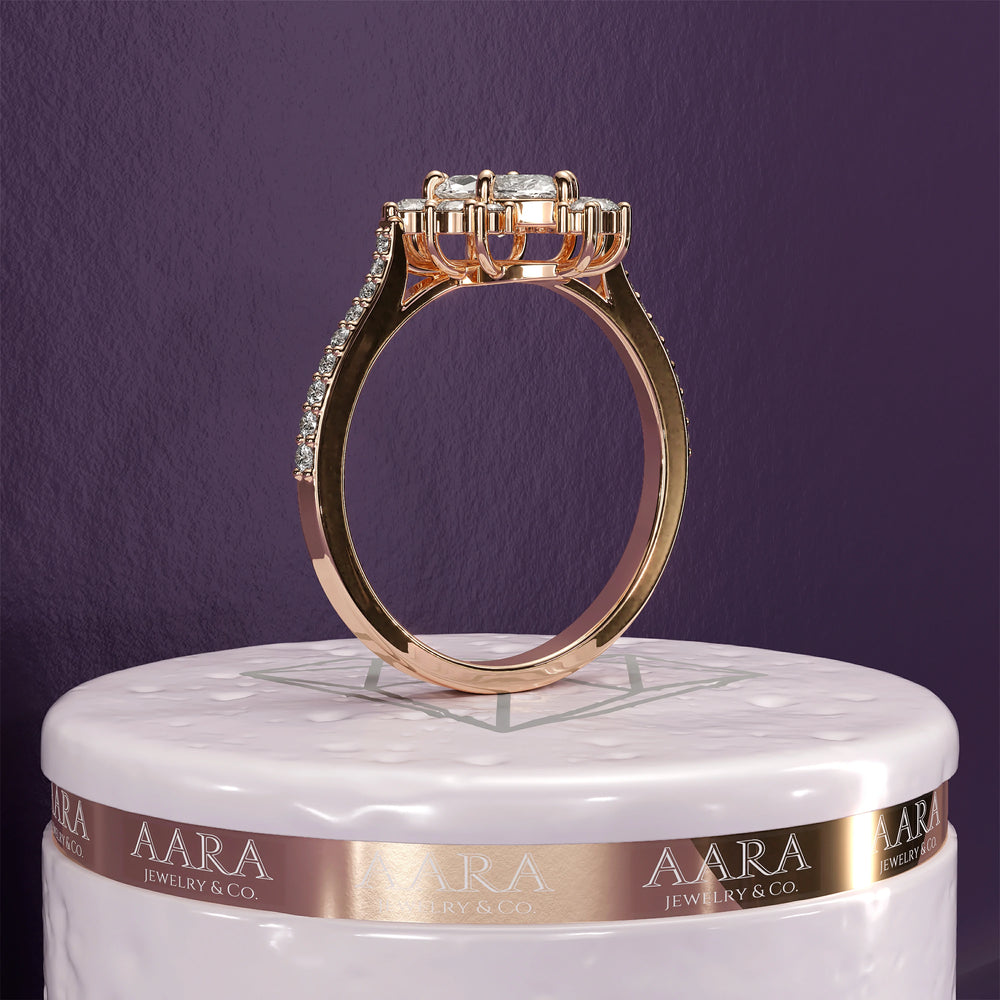 Marquise Diamond Unique Engagement Ring, 14K Rose Gold Vintage Anniversary Ring, 0.75CT IGI Certified Lab-grown Diamond Classic Wedding Ring