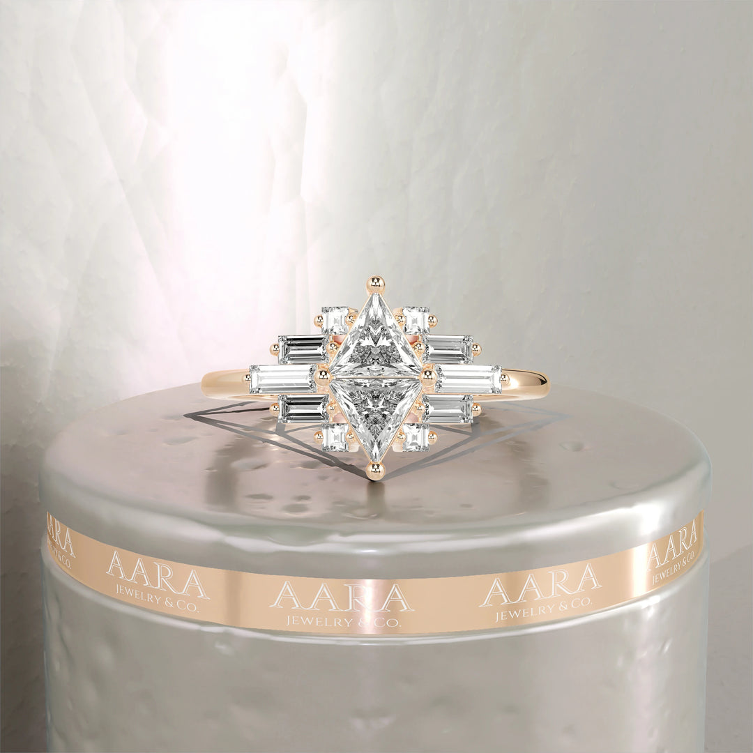 Triangle Lab Grown Diamond Unique Halo Ring