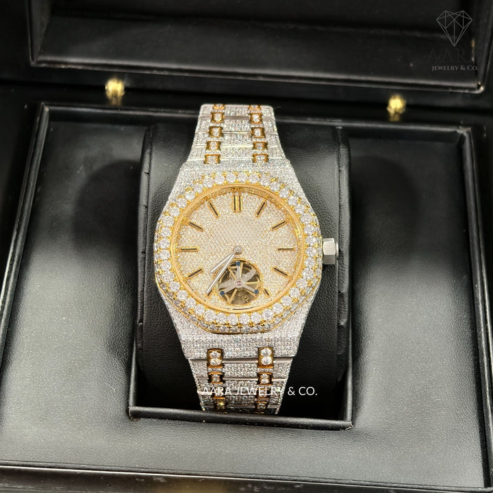 Profational Men's Lab Grown Diamond Watch For Him, Classic and Royal Lookling Watch For Him