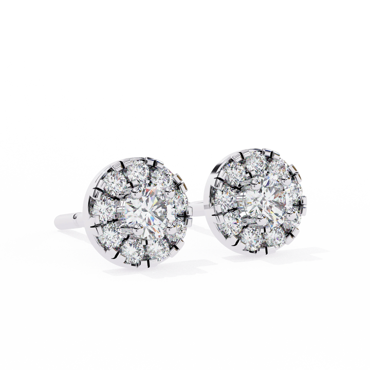 Lab Grown Diamond Stud Earrings, EF/VS Lab Diamond Wedding Earrings, Screw Back/Push Back Earrings