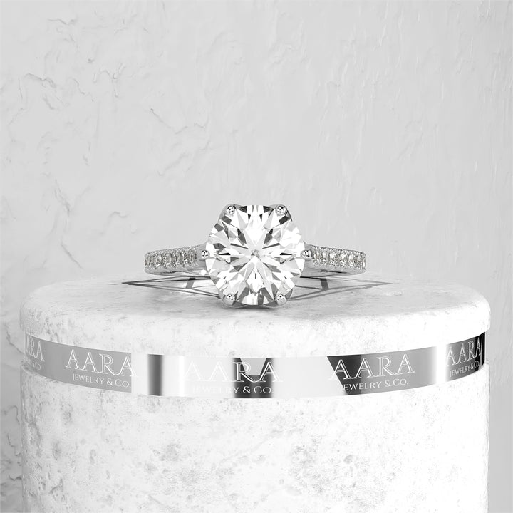 Round Diamond Ring 6 Prong Engagement Ring