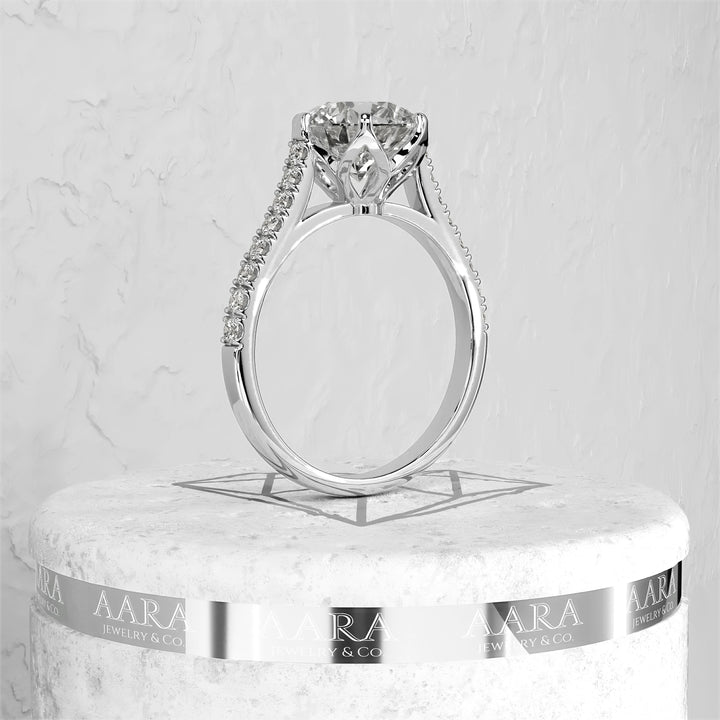 Round Diamond Ring 6 Prong Engagement Ring