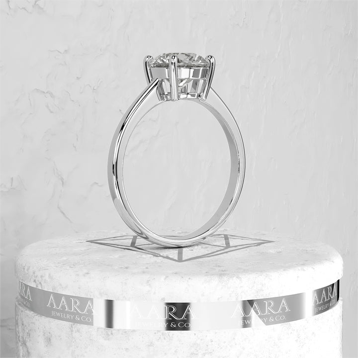 Hidden Halo Engagement Ring Round Lab Grown Diamond Ring Minimalist Diamond Anniversary Ring Any Bespoke Diamond Ring for Her Statement Ring