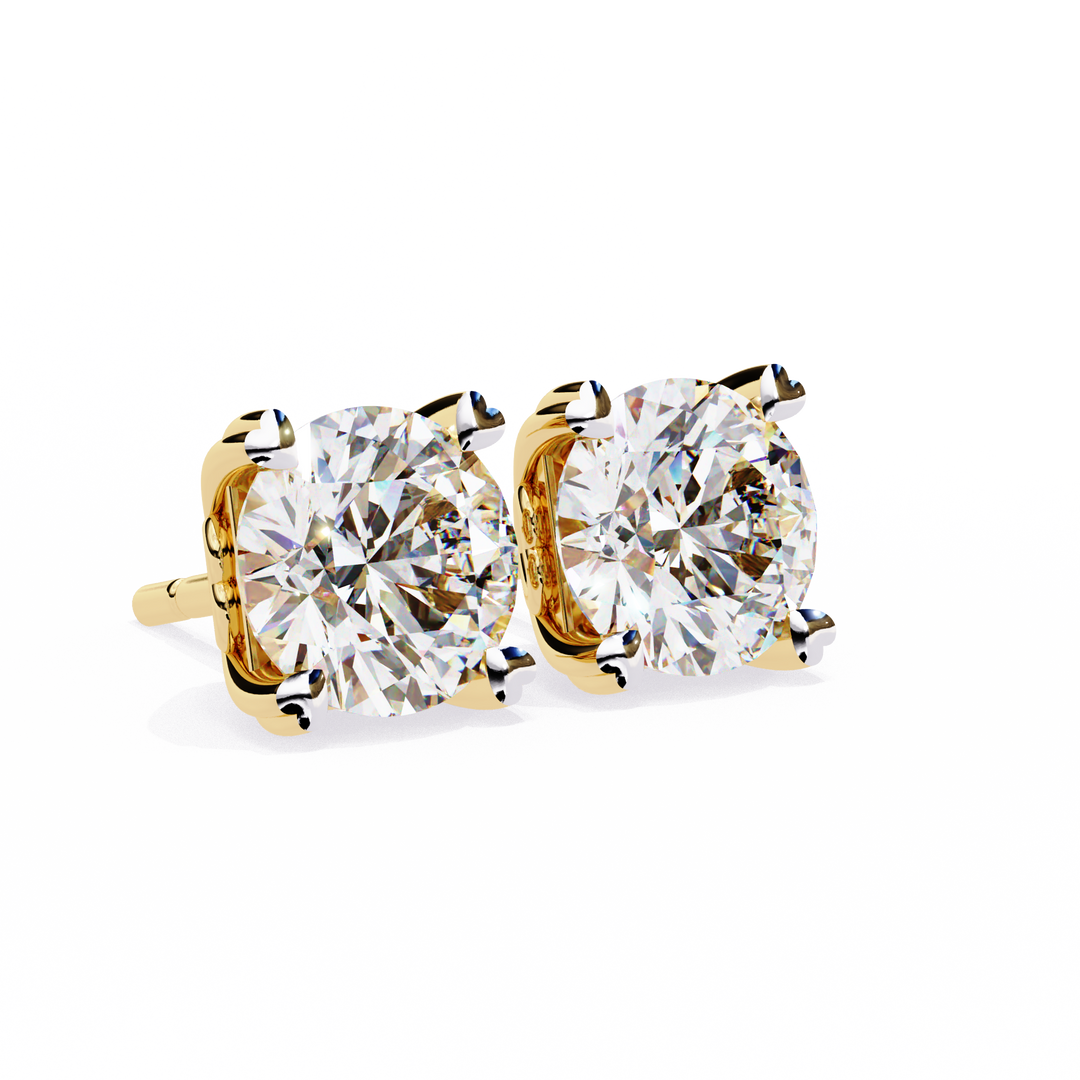 yellow gold stud earrings