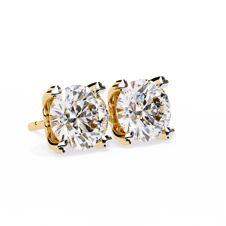 yellow gold stud earrings