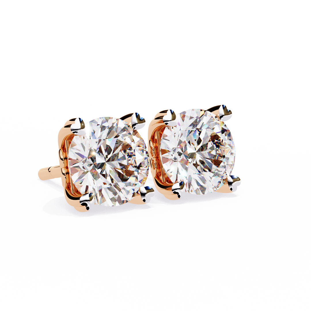 rose gold stud earrings