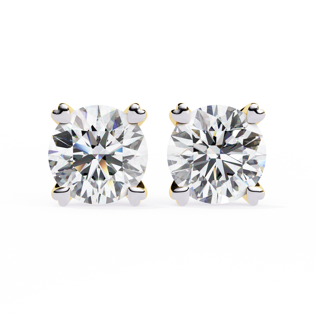 Round diamond stud earrings