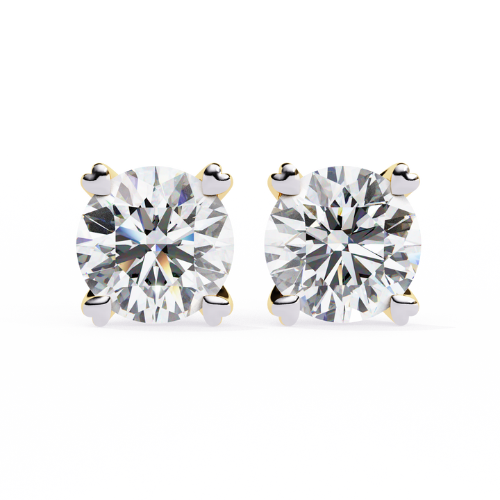 Round diamond stud earrings