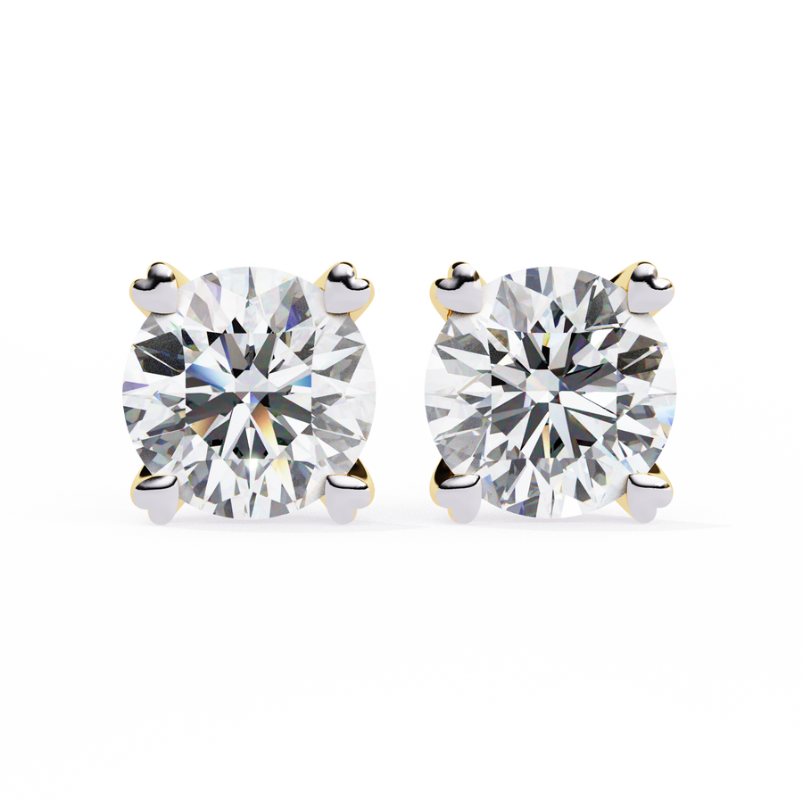 Round diamond stud earrings