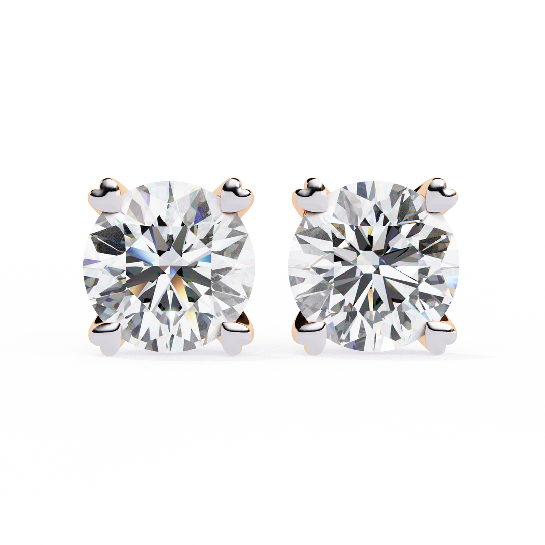 Round lab diamond stud earrings