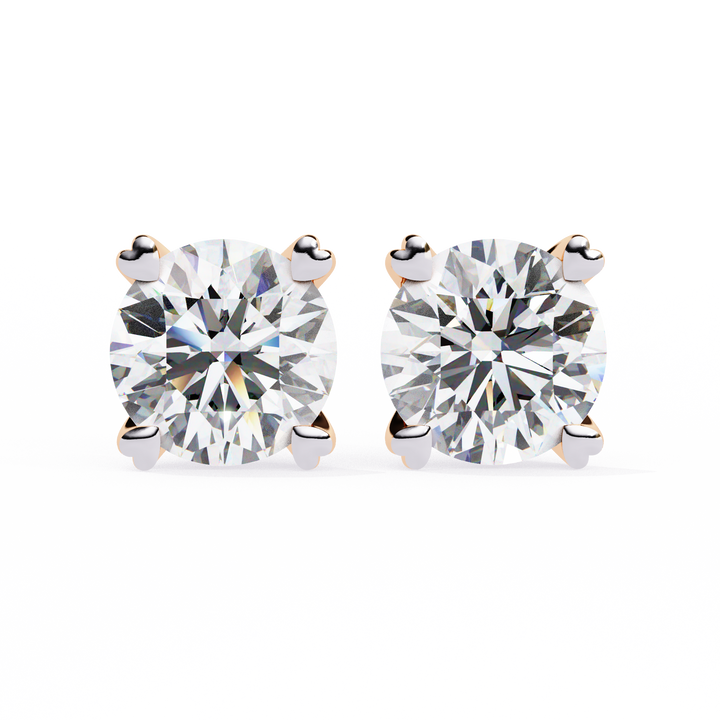 Round lab diamond stud earrings