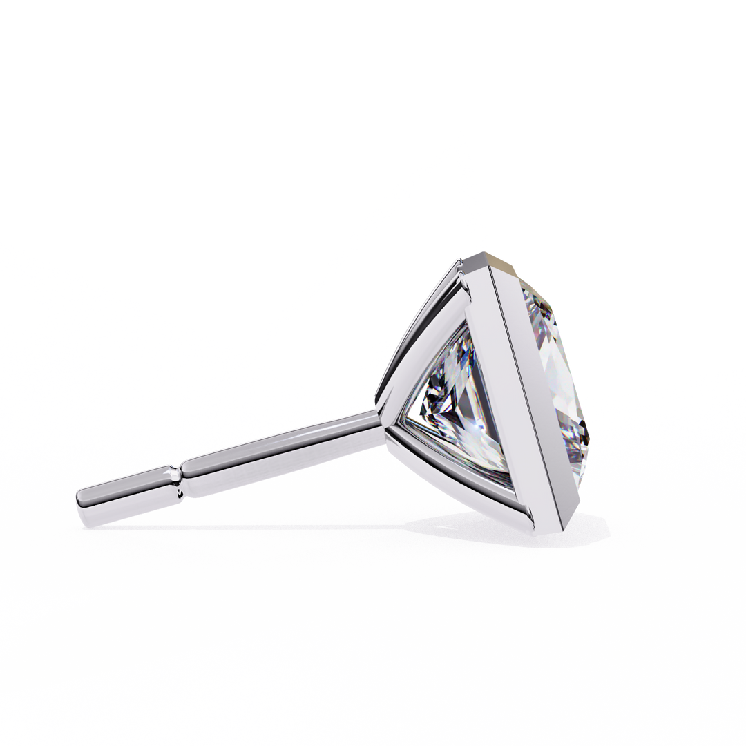 bezel-set diamond studs