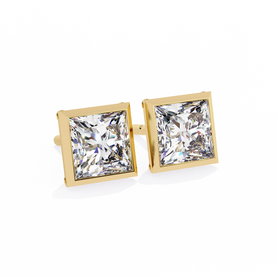 yellow gold stud earrings