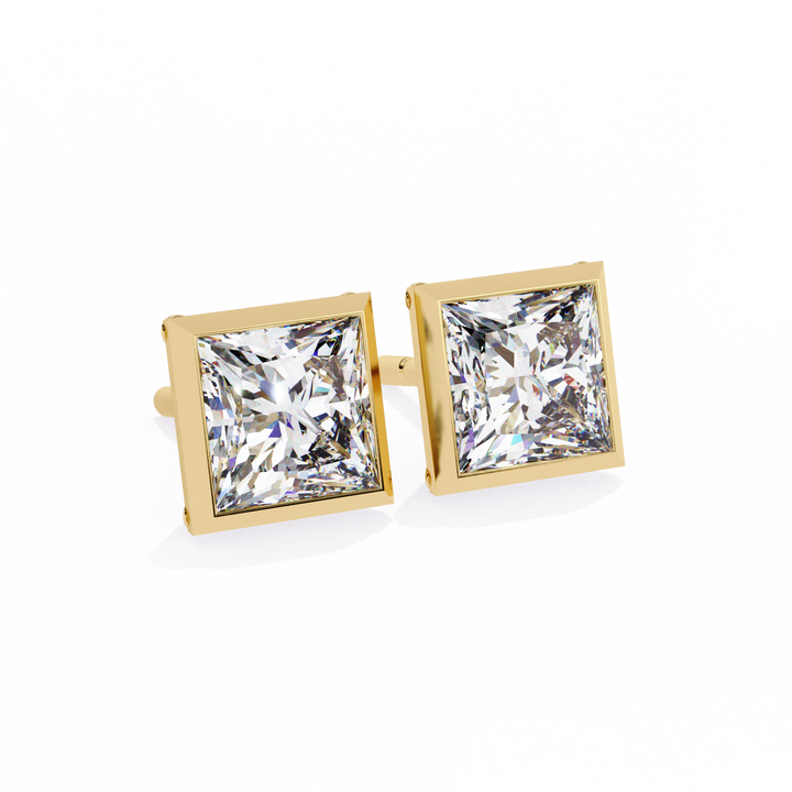 yellow gold stud earrings
