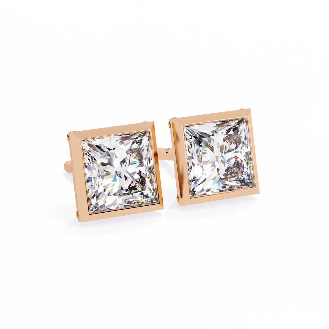 rose gold stud earrings