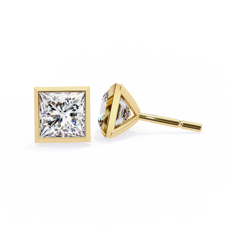 high polish bezel earrings