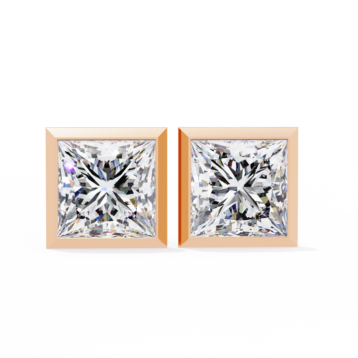 Princess lab grown diamond earrings