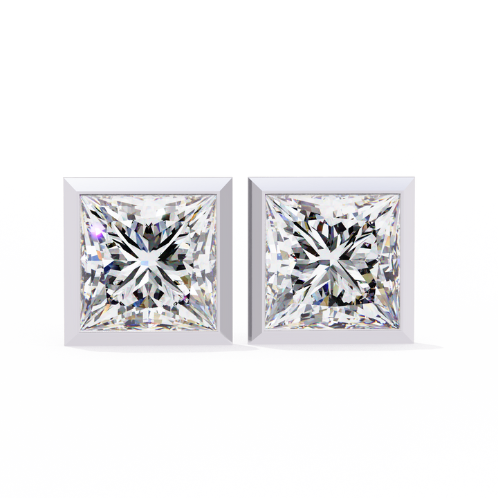 Princess diamond stud earrings