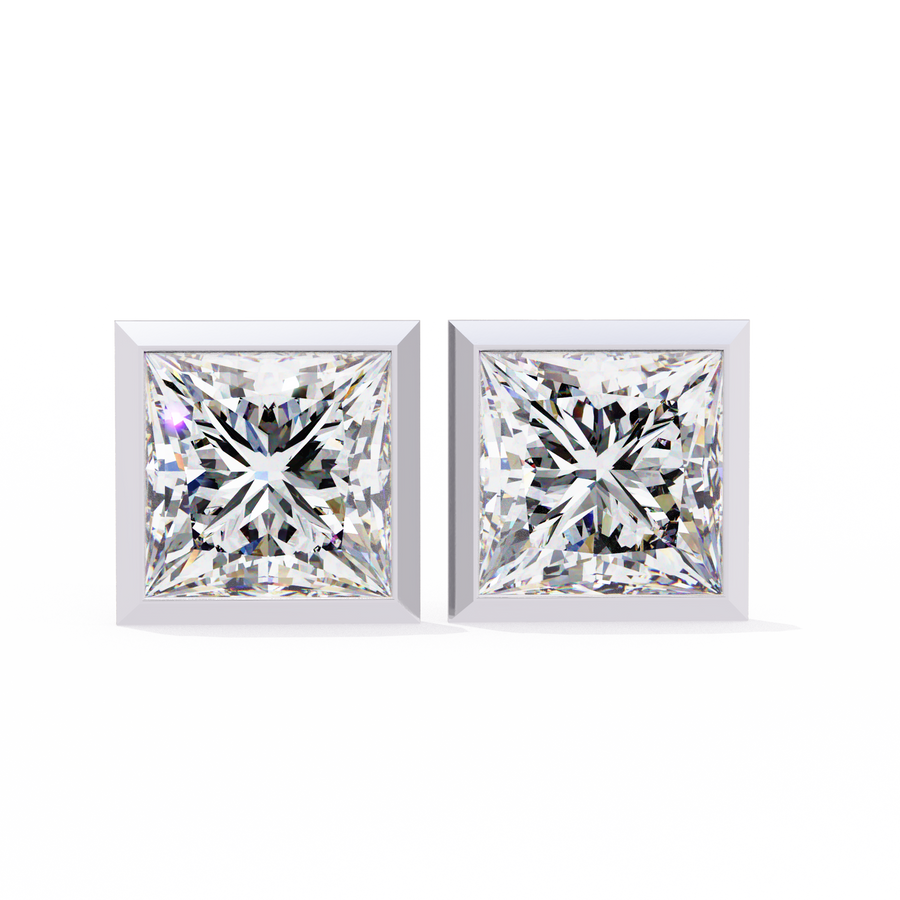 Princess diamond stud earrings