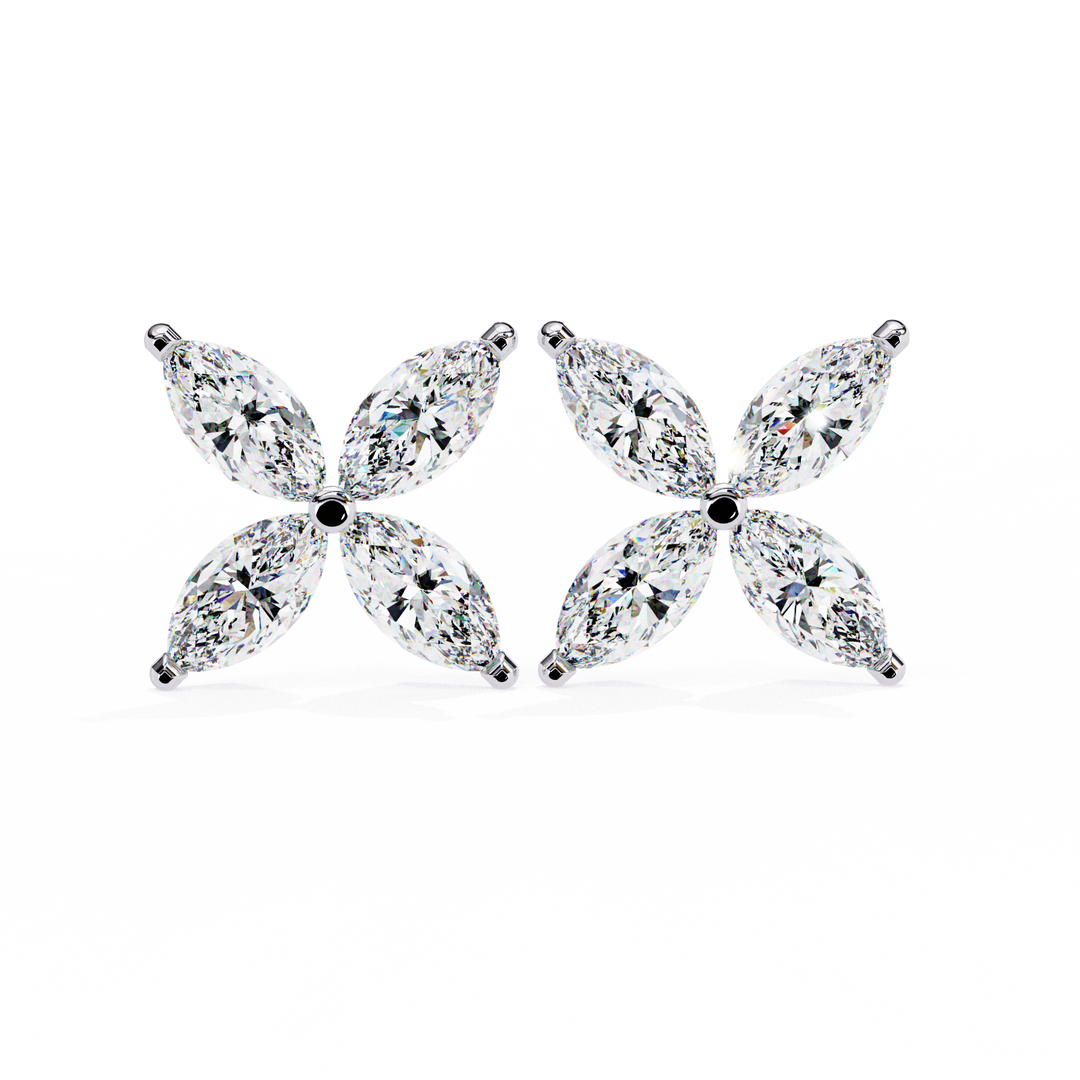 Marquise diamond stud earrings