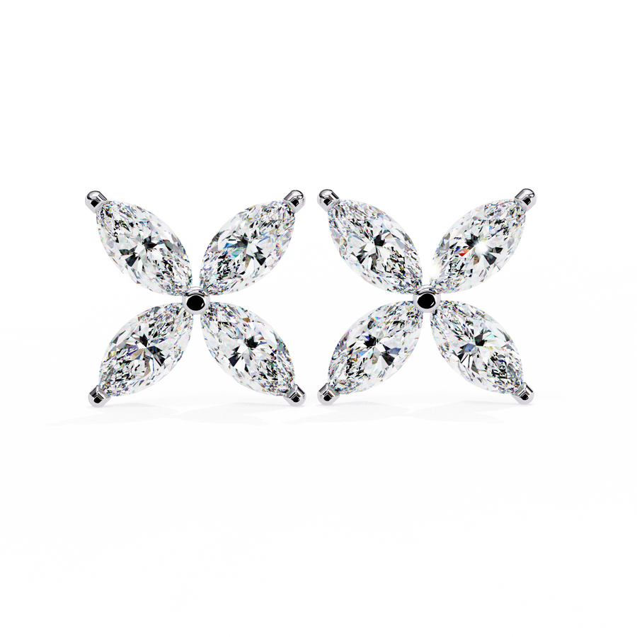 Marquise diamond stud earrings