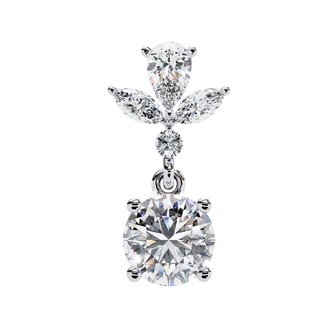 pear, marquise& round dangle earrings