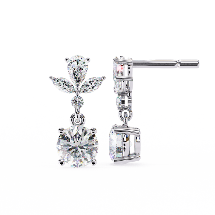 white gold dangle drop earrings