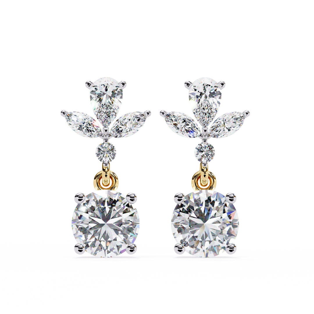 Mix cut diamond earrings