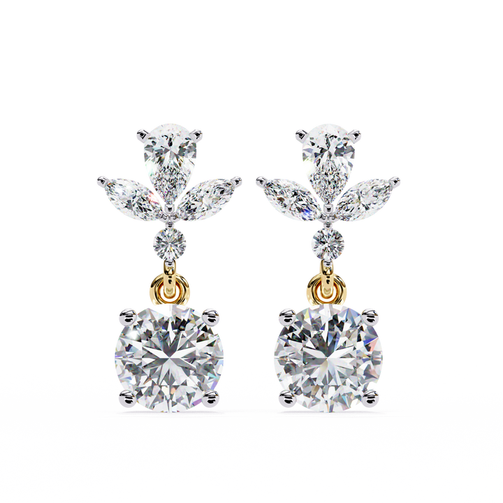 Mix cut diamond earrings