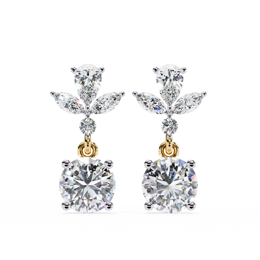 Mix cut diamond earrings