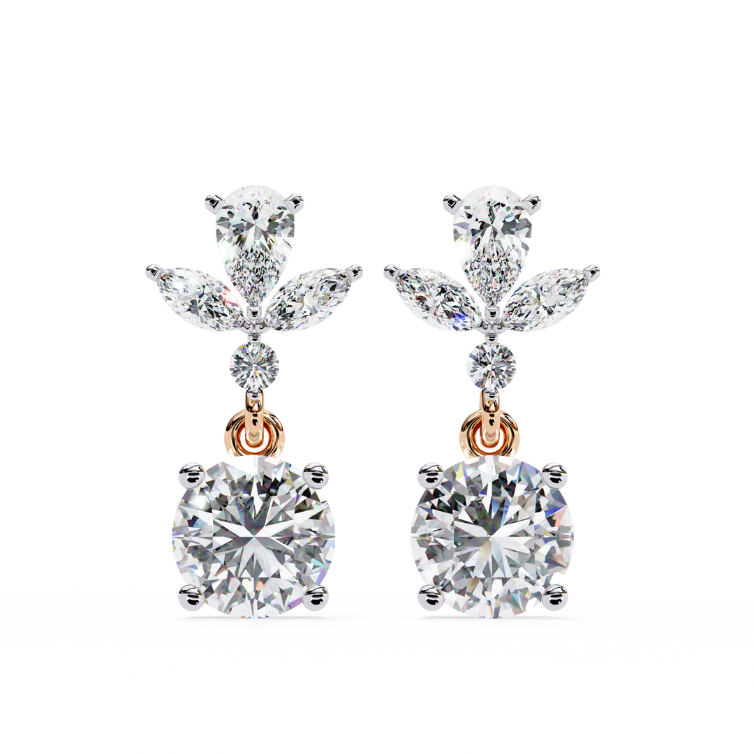 Mix cut diamond earrings
