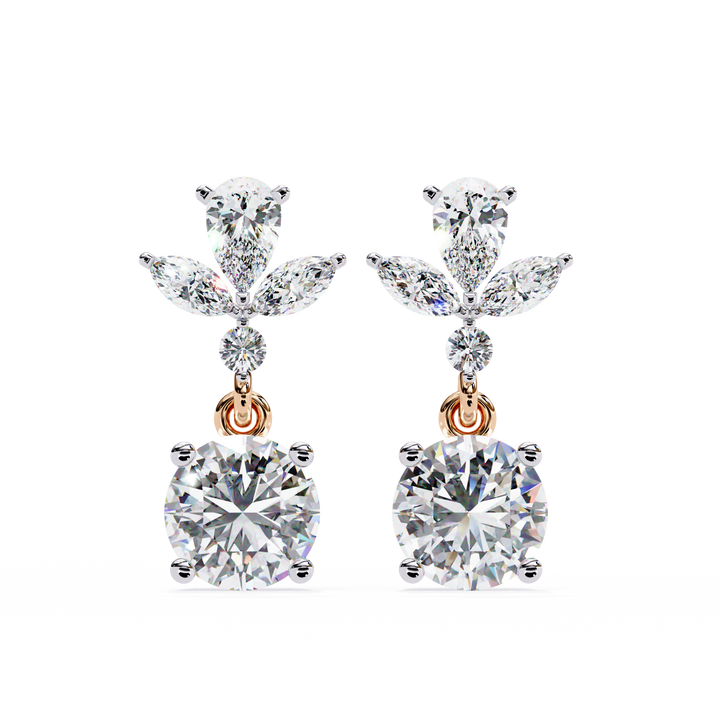 Mix cut diamond earrings