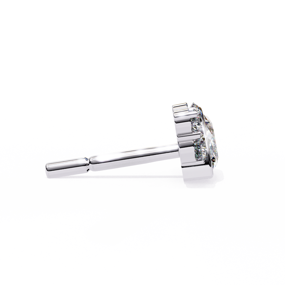 bezel set diamond studs