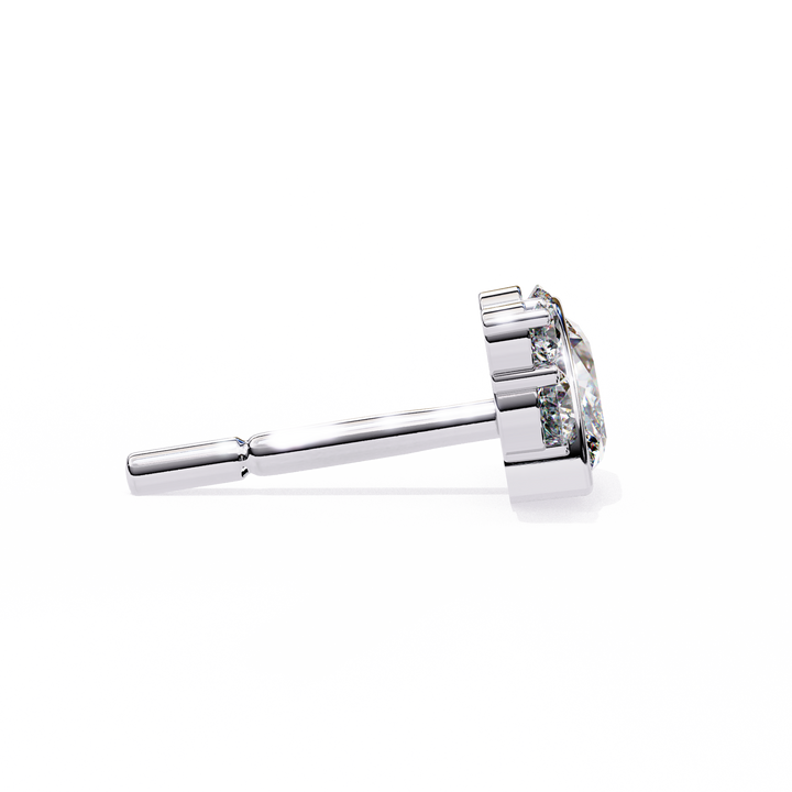 bezel set diamond studs