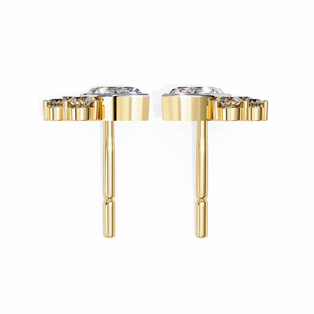 prong-set round cluster stud earrings