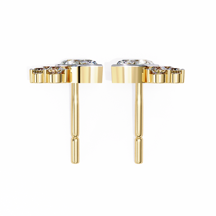 prong-set round cluster stud earrings