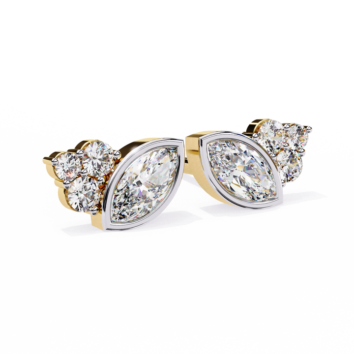 yellow gold studs earrings