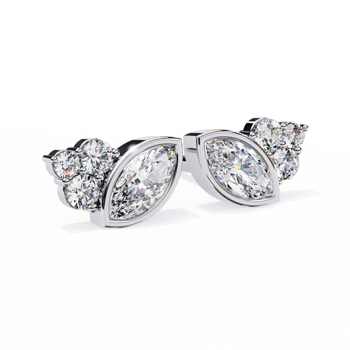 white gold studs earrings