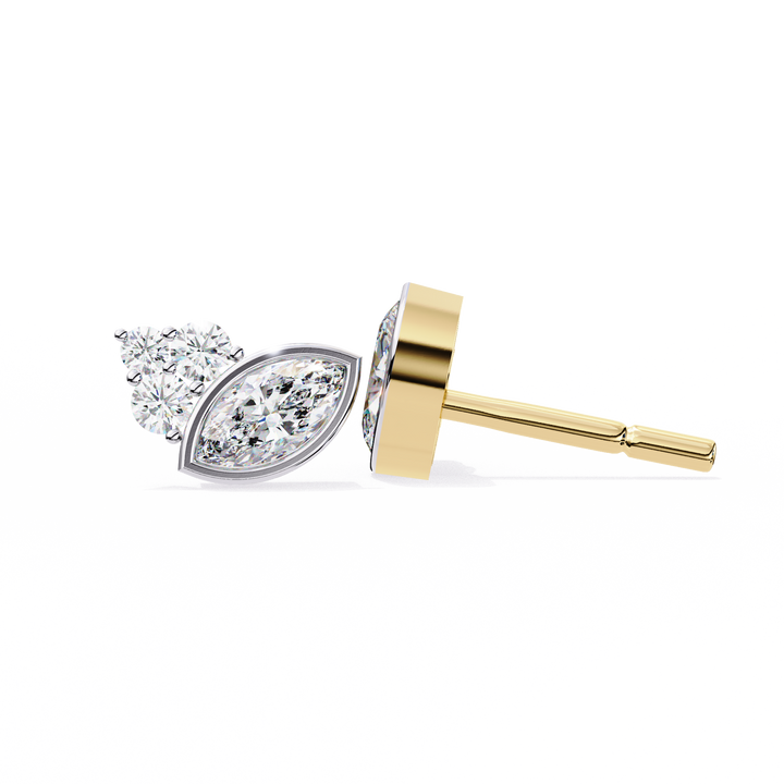 bezel marquise stud earrings