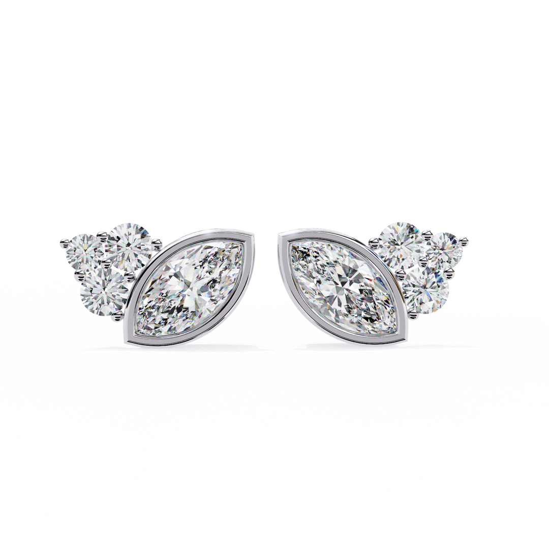 Marquise diamond stud earrings