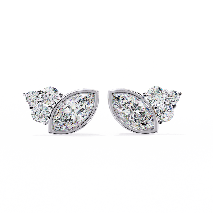 Marquise diamond stud earrings