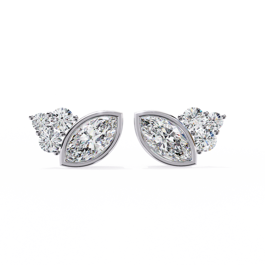 Marquise diamond stud earrings