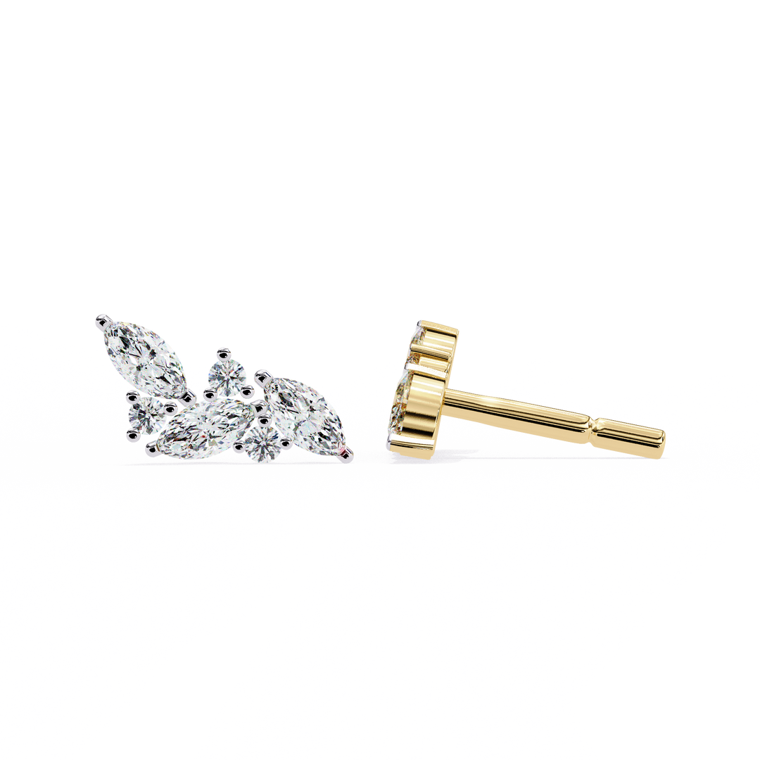 floral cluster diamond earrings