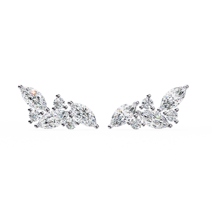 Marquise& Round Cut Stud Earrings 