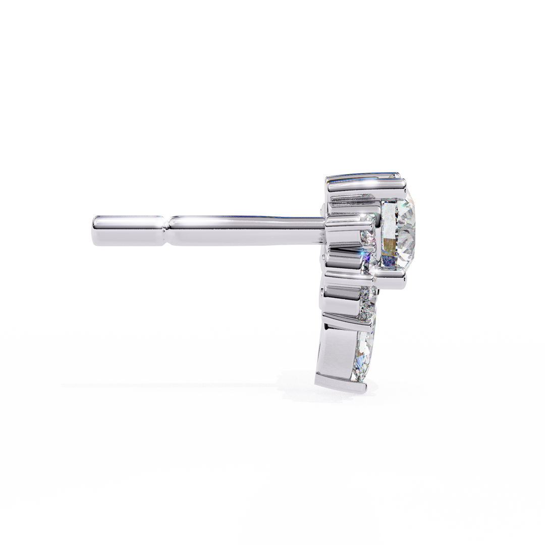 floral halo diamond studs