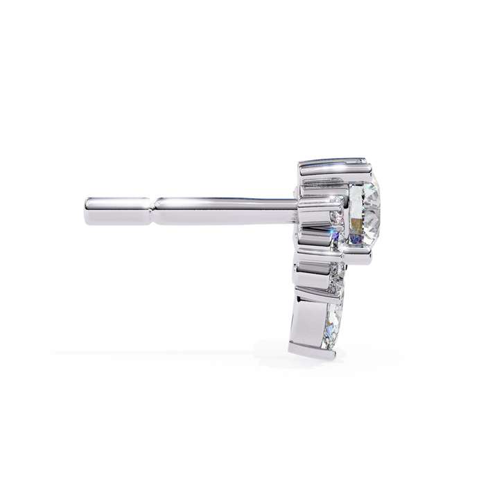 floral halo diamond studs