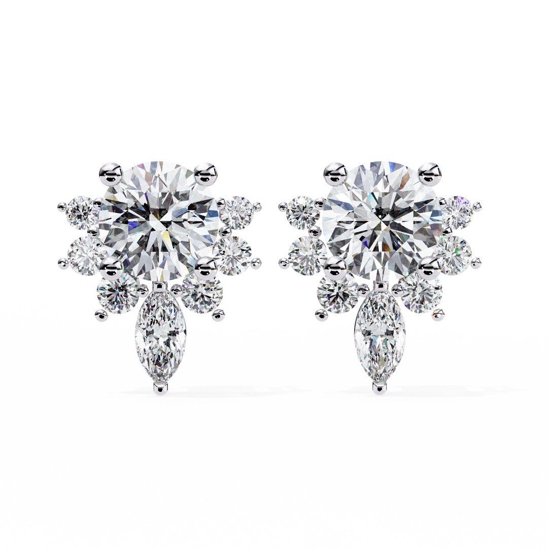 Round lab diamond studs earrings